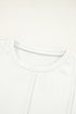 Exposed Seam Crew Neck Relaxed Pullover Long Sleeve Top